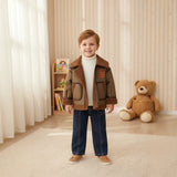 1-8T Kid Baby Boy Rantuo Fleece Leather Jacket Coats Top
