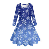 3-10Y Kid Girl Spring Winter Printed Christmas Dresses