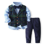 6M-5T Kid Baby Boys Gentleman Long Sleeve Formal Suits 4 Pcs Set