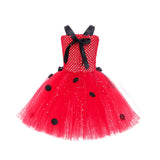 1-10T Kid Baby Girl Halloween Ladybug Party Mesh Tutu Dresses