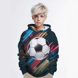 2-12T Kid Boy Graffiti Football 3D Digital Printing Casual Pullover Hoodie