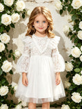 1-6T Kid Baby Girls Lace Princess Performance Flower Dresses