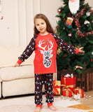 Family Matching Alphabet Snowflake Deer,Christmas Parent-child Loungewear Pajamas