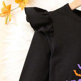 1-6T Kid Baby Girls Suit Halloween Ghost Pumpkin Bat Trumpet Suit 2 Pcs Set