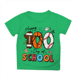 Kid Girl Boy 100 Days of School Print Round Neck Short Sleeve T-shirt Tops