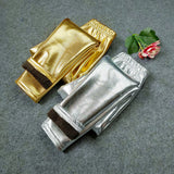 2-10T Kid Boy Girl Velvet Gold Silver Thickened Thermal Trousers Pants