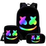 Cute DJ Marshmello Bagpack Smile Face 3D Print Student School Bags