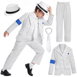 4-12Y Kid Boy Mike Jackson Dance Stripe Suit