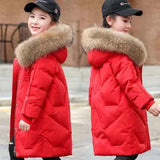 5-14T Kid Girls Cotton-padded Thickened Down Coats