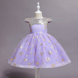 New Children's Clothing Children's Halloween Costume Girls Short Sleeve Sequins Princess Dress