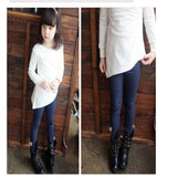 2-10T Kid Girls Velvet Imitation Denim Leggings Pants