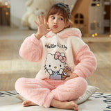 Kid Baby Girl Pajamas Autumn Winter Velvet Home Coral Pajamas