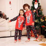 Family Matching Alphabet Snowflake Deer,Christmas Parent-child Loungewear Pajamas