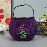 Embroidered Halloween Portable 3D Candy Pumpkin Lantern Bag Basket