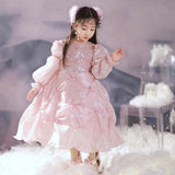 Kid Baby Girl Pink Yarn Princess Flower Wedding Piano Performance Dresses