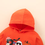 Halloween Kid Baby Boy Girl Pumpkin Orange Hoodie 2 Pcs Set