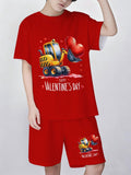 2026 New Sports Style Round Neck Short-sleeved Shorts Set Is Loose and Comfortable