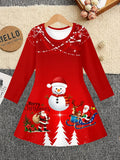 3-12Y Kid Girl Christmas 2026 Autumn Winter Long-sleeved Dresses