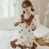 Kid Girl Long Sleeve Autumn Cotton Long Pajamas Loungewear