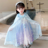 Kid Girl Winter Princess Elsa Long-sleeved Gradient Dresses