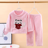 Kid Baby Boy Girl Flannel Autumn Winter Plush Thickened Pajamas