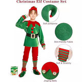 2-12T Kid Boy Girl Christmas Elf Velvet Cosplay Suit 6 Pcs Set