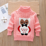 1-6T Kid Baby Girl Boy Long-sleeved Cartoon Turtleneck Knitted Sweater