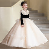 Girls' Dress French Light Luxury Niche Host Birthday Princess Dress Children's Piano