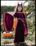 Halloween Costume Kids Vintage Court Style Vampire Witch Costume Little Red Riding Hood