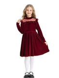 4-10T Kid Girl Long Sleeve Christmas Party Dresses