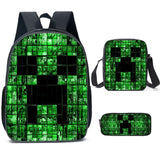 Minecraft 3D Print Children Backpacks Set Student School Bag