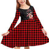 Princess Dress Girls Skirt New Swing Dress Christmas Long Sleeve Crew Neck Skirt