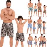 Family Matching Father Son Elastic Waistband Swimming Shorts Trunks Swimsuits