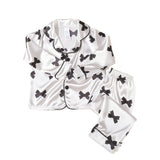 6M-4T Baby Girl Long-sleeved Simulation Silk Pajamas