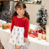 1-6Y Kid Baby Girl Christmas Green Red Party Dresses