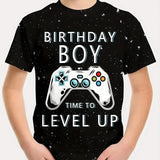 Kid Boy Gamepad 3D Printed Summer Fashion Short Sleeves T-shirt Tops
