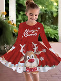 2-10T Kid Girl Fake Personalized Long-sleeved Swing Fashion Trend Dresses