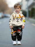 Autumn New Comfortable Casual Boys' Animal-patterned Hooded Sweatshirt and Long Pants