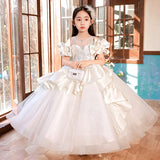 Kid Girl  Princess Dress Fluffy Host Piano Performance Dress