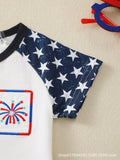Baby Boy Girl Summer Independence Day Short T-Digital Printed 2 Pcs/set