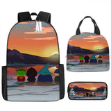 Kid Boy Student Backpacks Cartoons Around Southern Park Bags