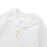 Baby Boy Cute Onesie White Formal Christ Baptism Set