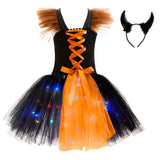 1-10T Kid Girl Sleeping Spell Witch Glowing Princess Halloween Dresses