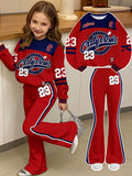 3-12T Kid Girl Suits Youth Fashion Trends Long Sleeves Suits 2 Pcs Set