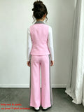 Girls' Fashion Suit, Foreign Suit, Vest, Jacket and Trousers Two-piece Suit