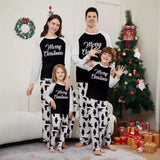 Family Matching Christmas Bear Letters Parent-child Pajamas