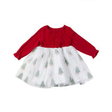 1-6Y Kid Baby Girl Christmas Green Red Party Dresses