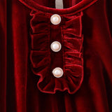 5-12Y Kid Girl Princess Long Sleeve Pleated Dresses