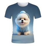 2-12T Kid Boy Personalized Rock Animal Series 3D Digital Printing Casual Short Sleeve T-Shirt