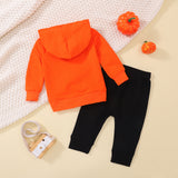 6M-4T Baby Boys Long Sleeve Halloween Pumpkin 2 Pcs Set